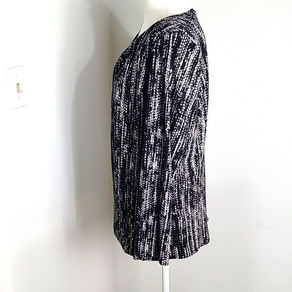 Jessica Howard Black & White Sequin Jacket w/Black Tank Matching Belt Set, Sz 12 - Picture 7 of 10